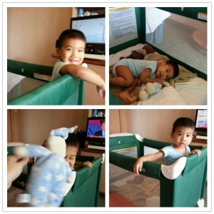 Jah enjoying the playpen provided by the cruise liner