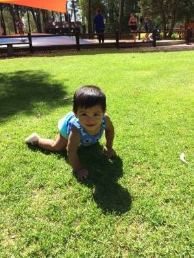 I'll crawl while my brother jumps!