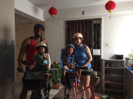 Family pic to commemorate the first family bike ride!