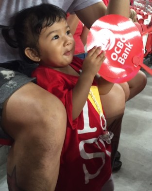 Stuffing her face all night!