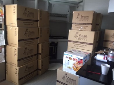 I would say this was about 1/5 of the boxes? It took 2 full truckloads to move us..