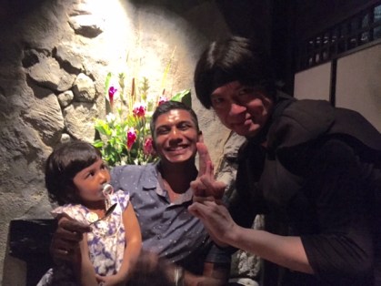 Bella totally suspicious of our Ninja magician (Note no photos allowed during the magic show)